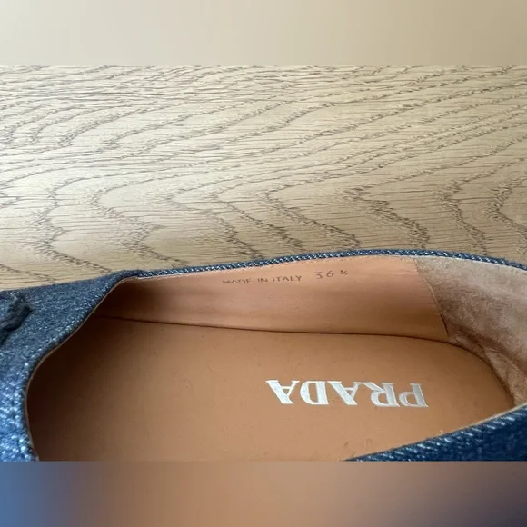 Prada Denim Logo Espadrille Loafers US size 6.5 (IT size 36.5) - Picture 4 of 9